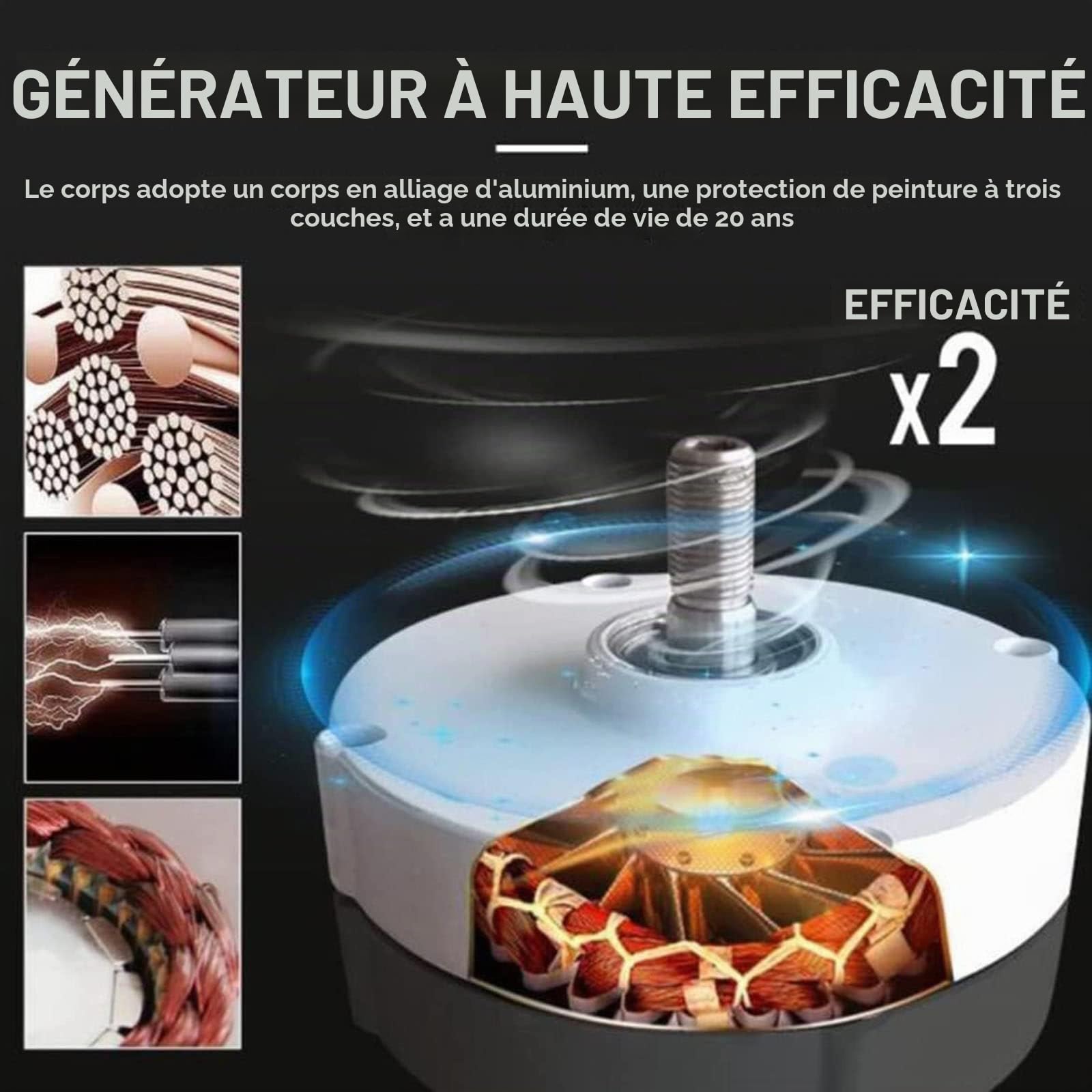8000w / 9000w / 10000w / 12000w Générateur D'aimant Permanent 12v 24v 48v 48v 220v Alternateur à Basse Vitesse à Basse Phase Efficacité Et Bonne Dissipation De Chaleur Pour Les éoliennes,12000-220V