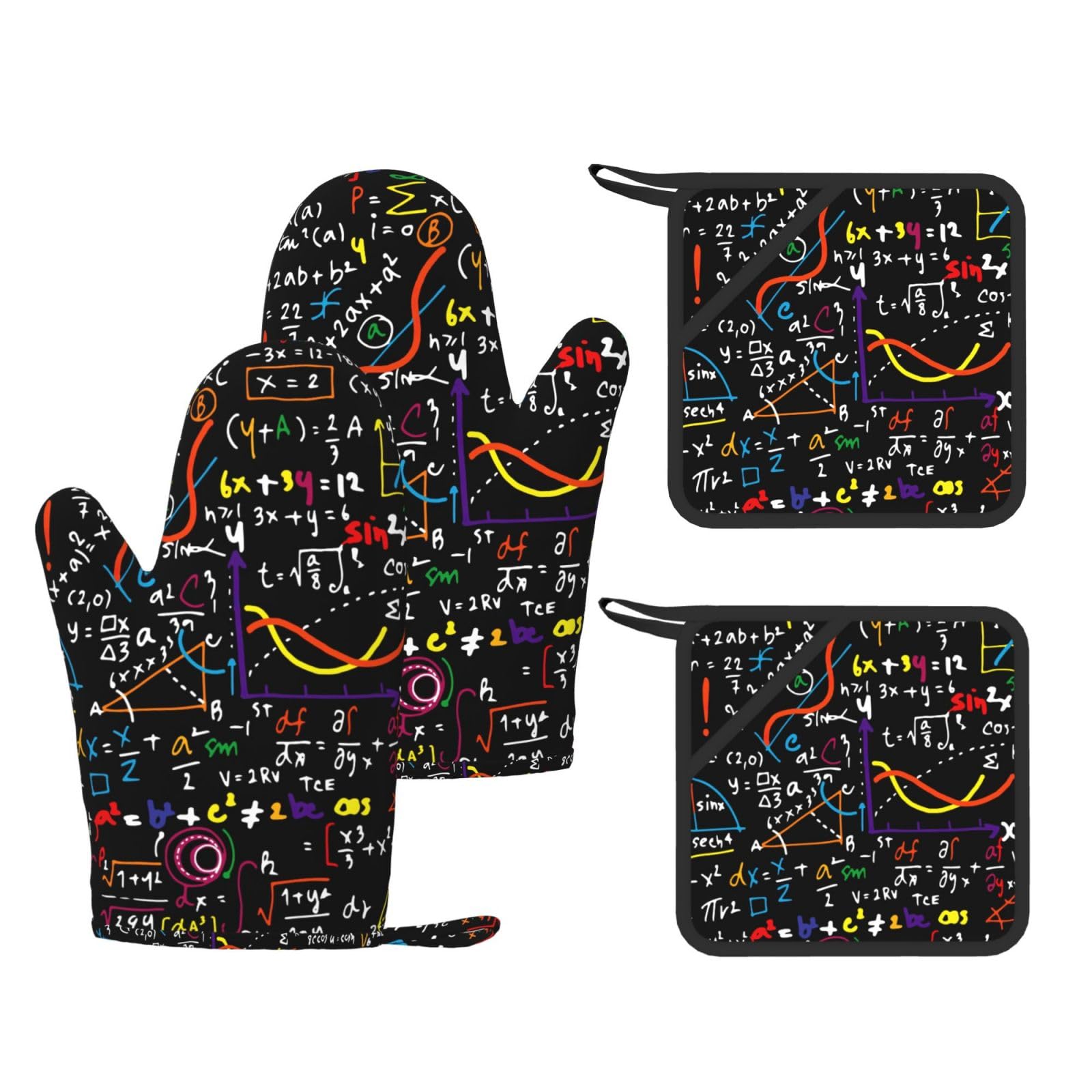 Gants résistants à la chaleur lot de 4 pour éviter les brûlures de cuisson au four