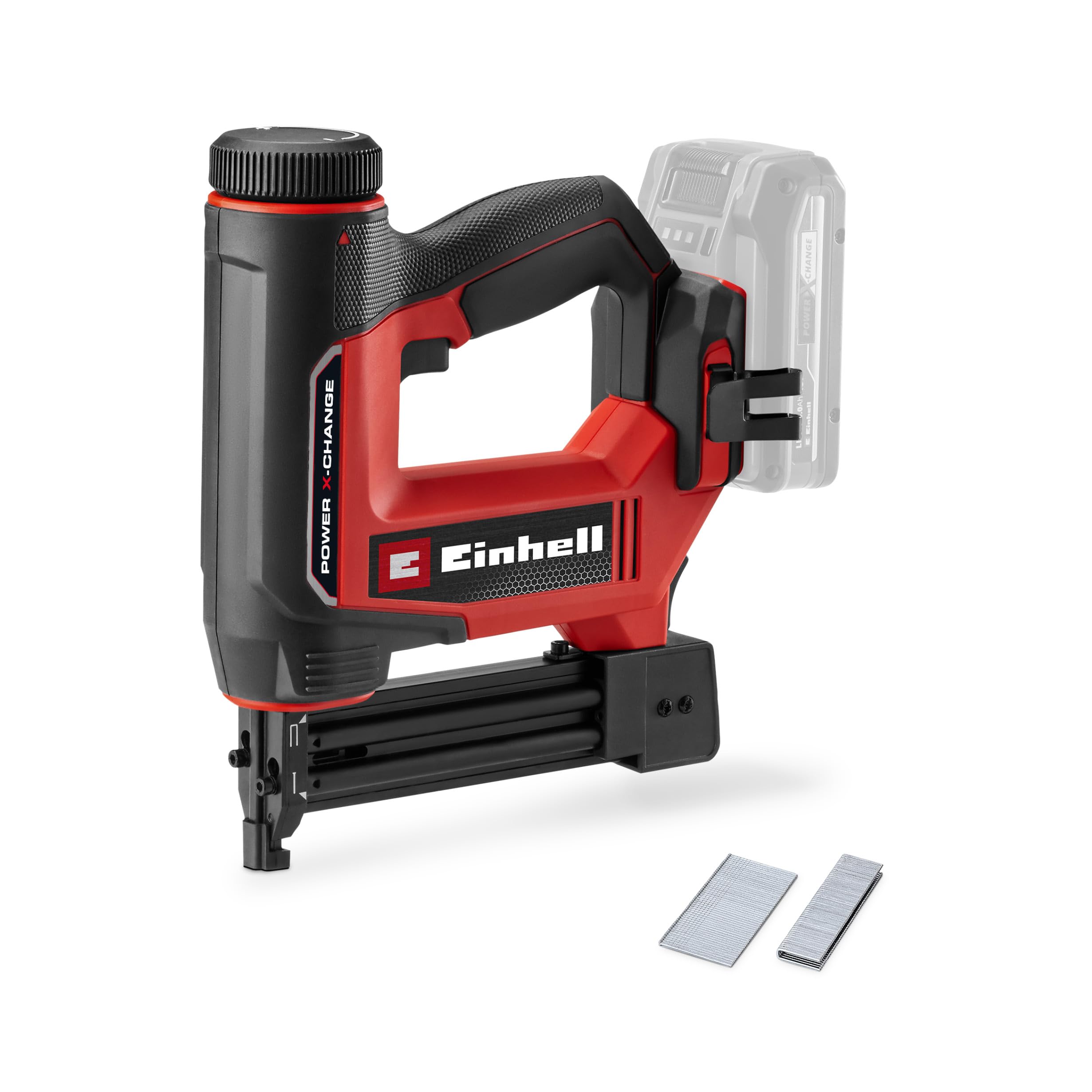 Einhell Chiodatrice/​graffatrice a batteria TE-​CN 18/​32 Li - Solo Power X-​Change (18 V, 20 colpi/​min, morsetti max. 25 mm, chiodi max. 32 mm, con 300 morsetti e chiodi ciascuno, senza batteria)