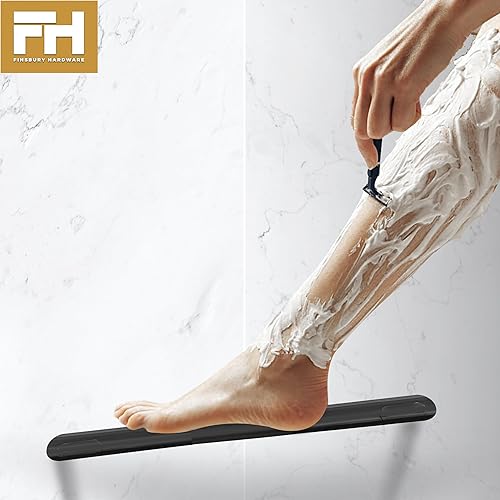 Miniatura 8 de Reposapiés de ducha, barra de ducha de esquina para afeitarse piernas, repisa de pie de ducha de hotel, barra de latón para baño (níquel satinado)