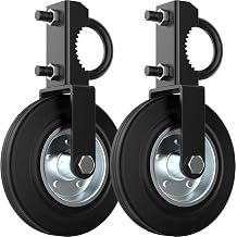 ForoGore 2 Pack Black Gate Wheel for Metal Swing Gate Heavy Duty 1-5/8" to 2" Frames Chain Link Fence Support Caster