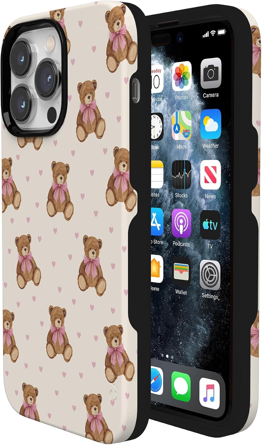 Casely iPhone 14 Pro Max Case | Cuddle Up | Teddy Bear | Bold Protective Design | MagSafe Compatible Design