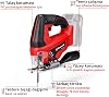 Einhell Akülü Dekupaj Testere TC-JS 18 Li Power X-Change (Li-Ion, 18 V, 20 mm Kaldırma Yüksekliği, Maks. 45° Açılı Kesimler, Sarkaç Fonksiyonu, Aletsiz Testere Bıçağı Değişimi) - 4321209