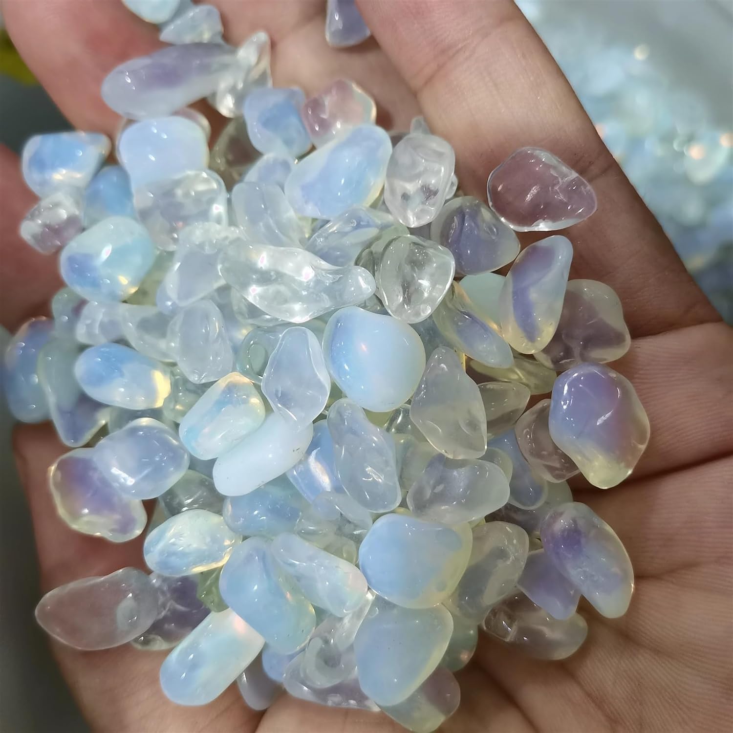 KatLin Natural Stone Opal Natural Crystal Gravel Decoration for Home Fish Tank Aquarium Garden(5-7,1000g)