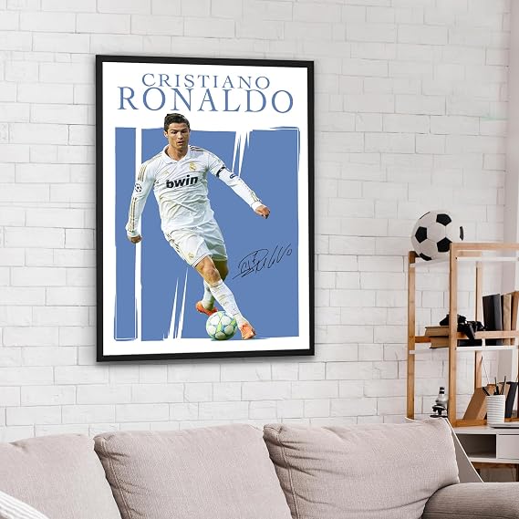 Ronaldo Poster, Famous Soccer Player Posters, Cristiano Ronaldo Goat Posters For Boys Bedroom, Portuguese Soccer Wall Art, Gift for Fan Football, Cristiano Ronaldo Wall Art, Living Room Sport Room Gift for Fan Football, Siuuuu Celebration- 12x18 Inches