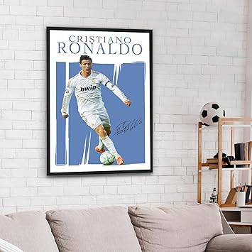 Ronaldo Poster, Famous Soccer Player Posters, Cristiano Ronaldo Goat Posters For Boys Bedroom, Portuguese Soccer Wall Art, Gift for Fan Football, Cristiano Ronaldo Wall Art, Living Room Sport Room Gift for Fan Football, Siuuuu Celebration- 12x18 Inches