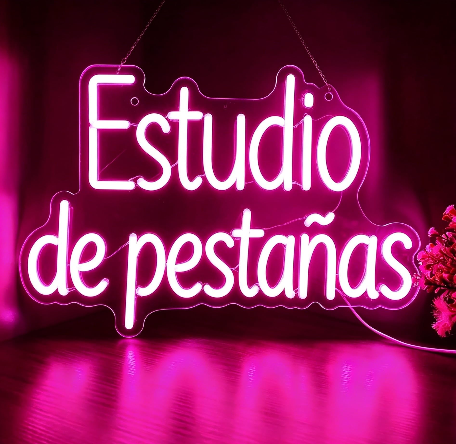 Signs Lamp "Estudio De Pestañas" Neon Sign Dimmable