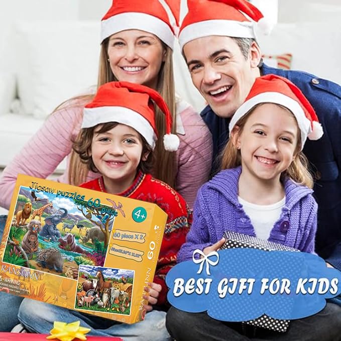 Puzzles para Niños RANSUNN 4-6 Años 2 Packs 60 Piezas miniatura 7