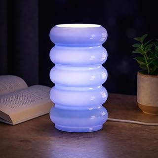 10.4” 5-Tier Stacked Bubble Glass Table Lamp for Living Room, Stepless D...