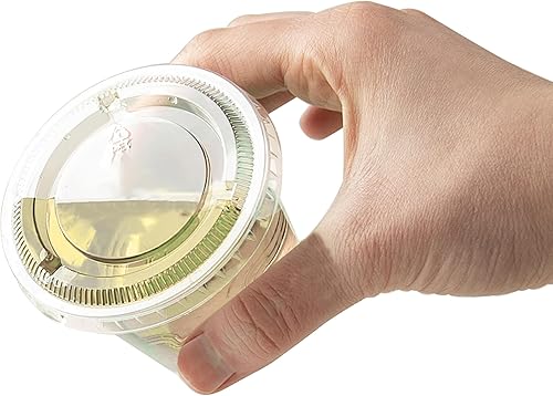 Miniatura 2 de TashiBox 200 juegos de vasos desechables de plástico de 5.5 onzas con tapas, tazas de porción de soufflé