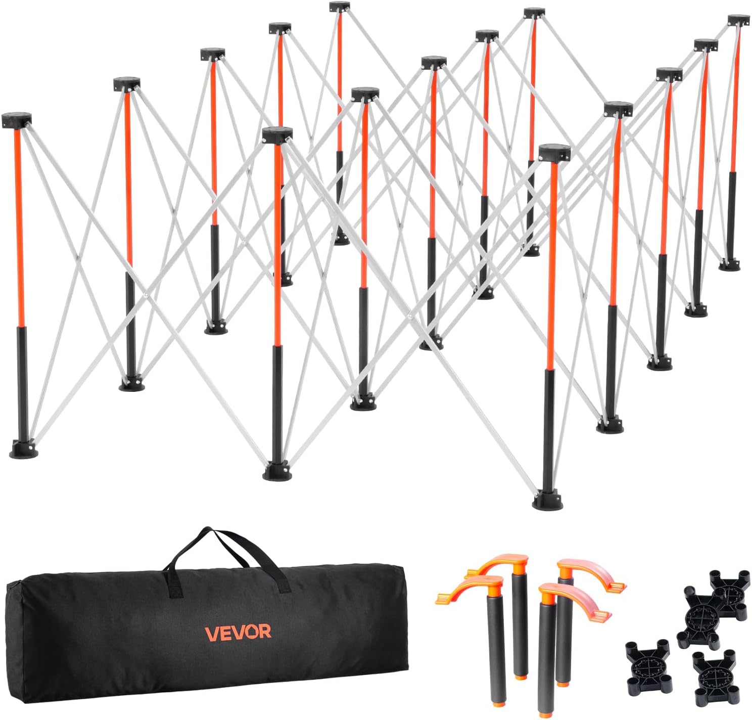 VEVOR Portable Folding Workstand, 8.05 x 4.13 ft Collapsible Workbench, 6000 lbs Weight Capacity, No Assembly Foldable Work Stand with Storage Bag, Table Top NOT Included, for Garage Workshop Outdoor L8ft*W4ft*H30inch 6000 lb Weight Capacity