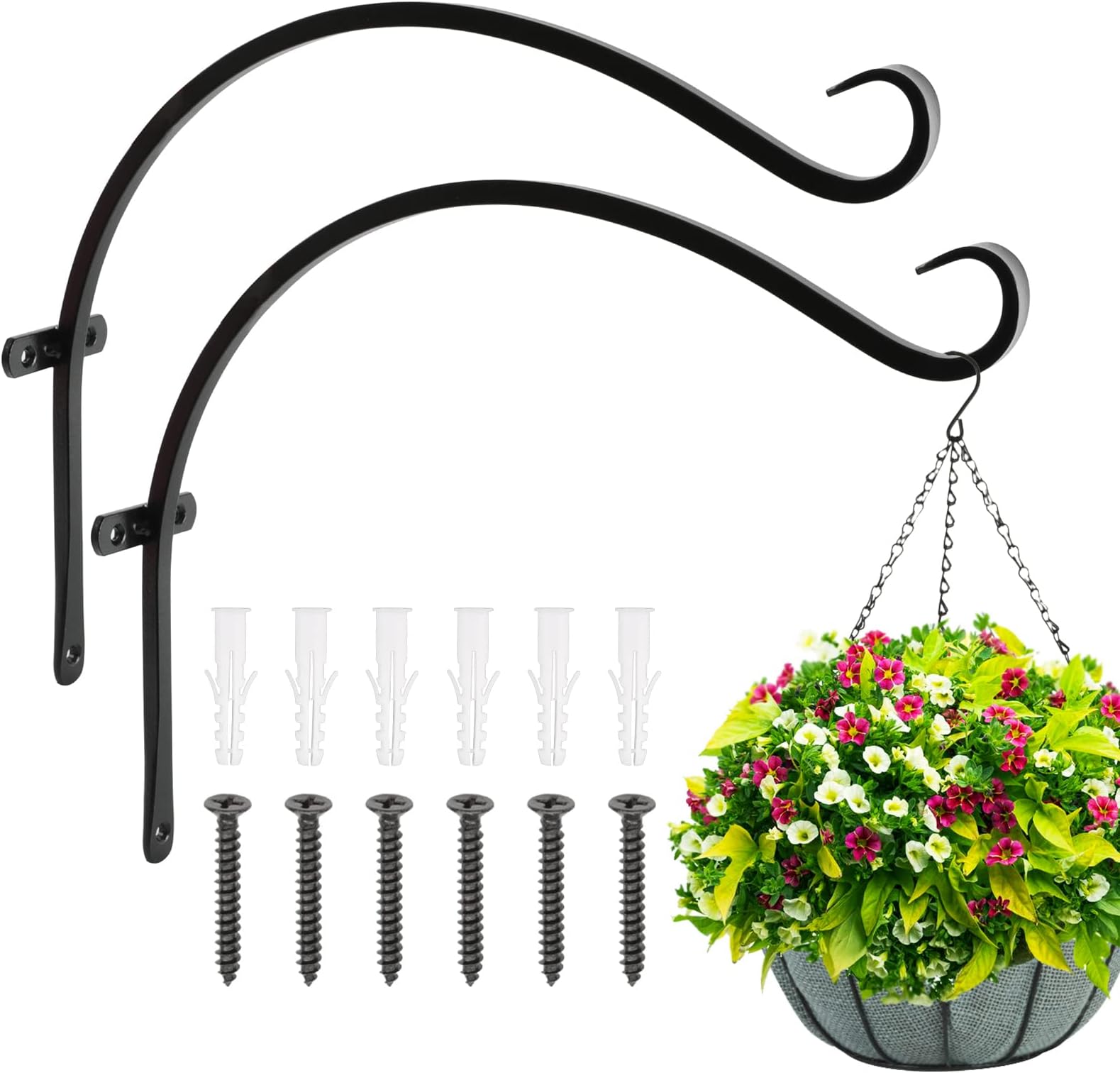 Amazon.com: Modern Artisans 18" Heavy-Duty Wrought Iron Plant Hanger ...