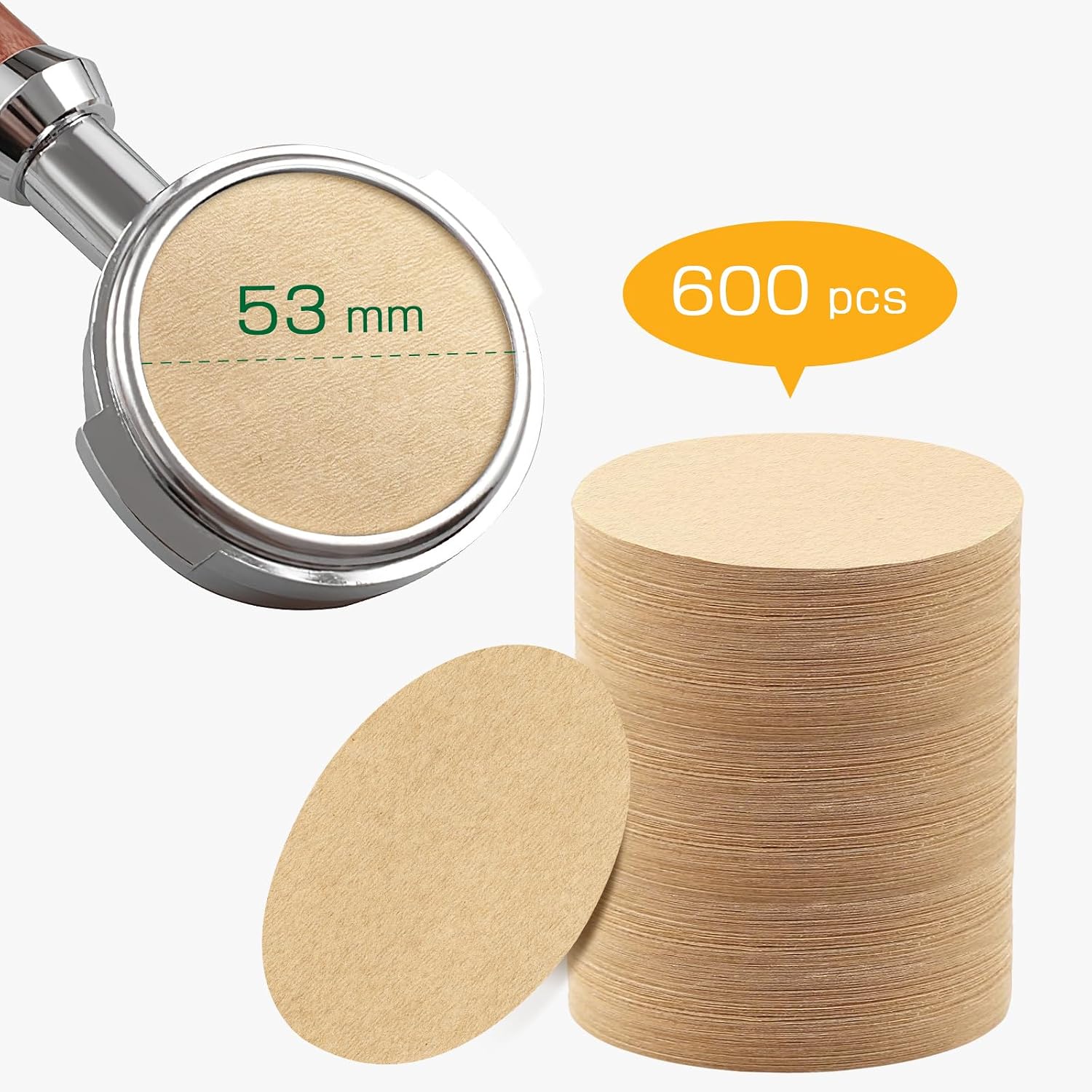600pcs Espresso Filter Paper for Ninja Luxe Cafe Accessories, 54mm image 2