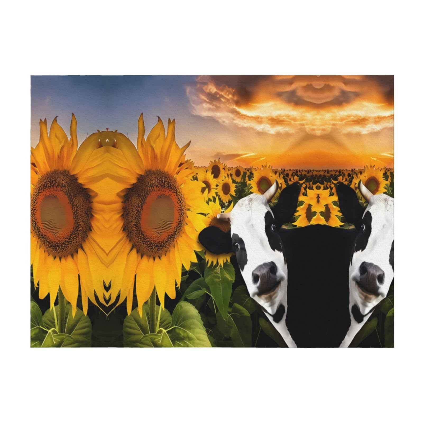 Couverture en flanelle douce toutes saisons plaid polaire lit canapé motif tournesol