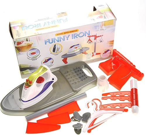 Miniatura 8 de PowerTRC Cute Little Helper - Juego de planchado de ropa con plancha, tabla, secadora de ropa y perchas para niños