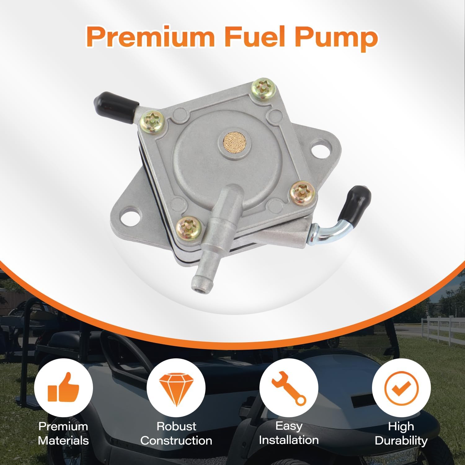 1014523 Fuel Pump Compatible with Club Car Gas Golf Cart DS & Precedent (1984-UP) 290FE 350FE Ka-wasaki Engines Fuel Pump Impulse Kit Repalce# 1014524 49040-2067 FP002 S 5136