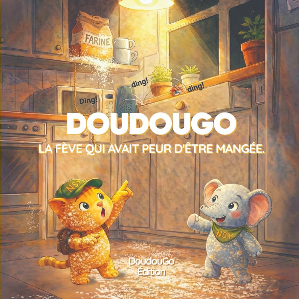DoudouGo : La Fève qui avait peur d’être mangée: Les aventures de Chatou & Bergamotte – Album jeunesse illustré en aquarelle, dès 3 ans (Tome 2)