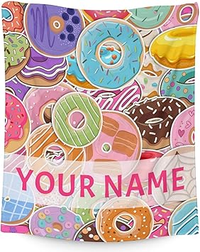 Girls Blanket - 50"x60" Cute Donut Throw Blanket Gifts for Kids & Adults - Personalized Colorful Soft Fuzzy Doughnut Blanket for Bed, Couch & Living Room
