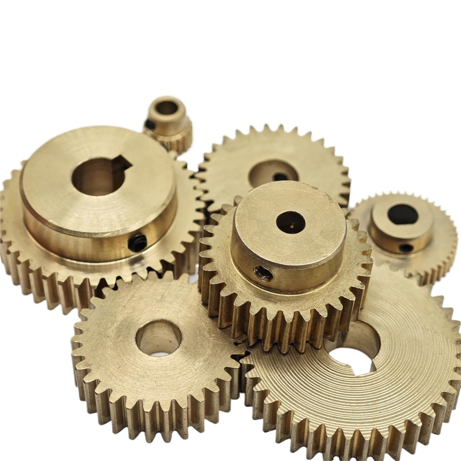 0.6M 84 Teeth Copper Spur Gear with Step 0.6 Module 84T Brass Straight Cylindrical Gear 5mm Teeth Thick Pinion Mechanical(4mm bore)