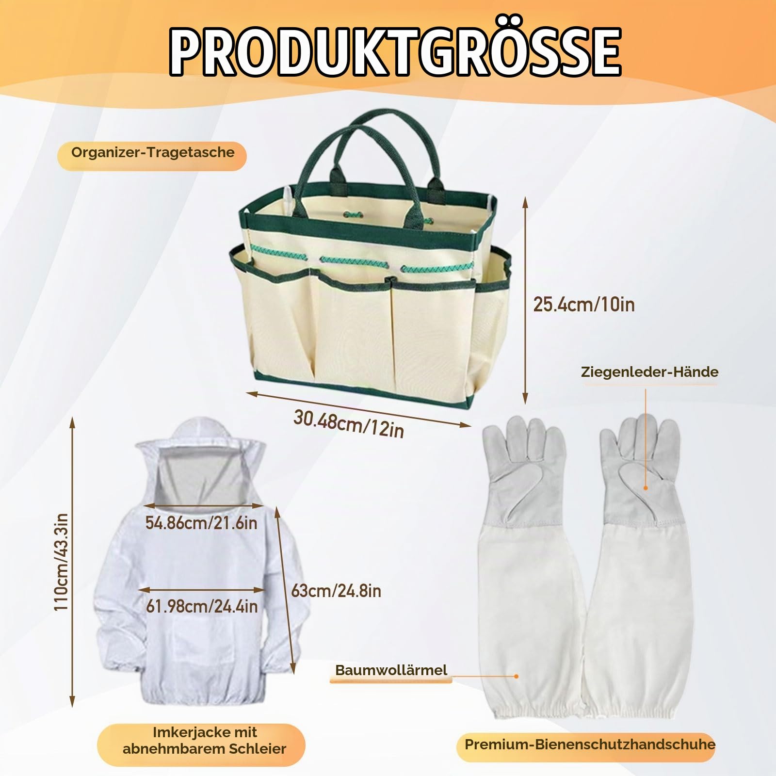 Imker Zubehör, Imkereibedarf Zubehör,Bienenzucht-Starter-Set,30pcs Imkereiwerkzeuge für Imkerkleidung Handschuhe Imker Bienen Smoker,Bienen Gabel Honig Kamm,Bienen-Sieb