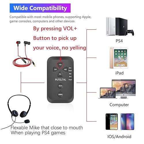 Vista 2 de Voice ChangerDisguiserModulator for PS4PS5Xbox OnePCPhoneLaptops with Adjustable Voice Functions
