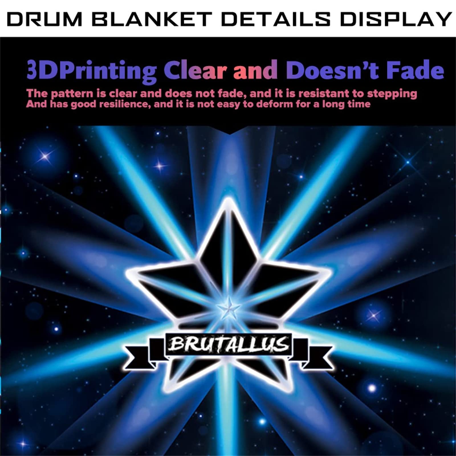 Zenithia Schlagzeug Teppich Runddrum,Drum Teppich,Teppich in Musikinstrumente & DJ-Equipment,rutschfeste Decke Für E-Drum-Kits Bass Drum Snare Und Andere rutschfeste Trommel Teppiche