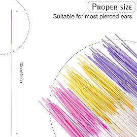 Maitys 360 Pieces Ear Hole Floss Piercing Cleaner Floss Disposable Piercing Aftercare Cleaning Line Ear Hole Care Cleaning Tool for Women Men(Pink, Purple, Yellow)