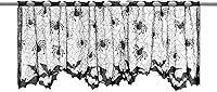 Vista 1 de VALICLUD Cenefas de Halloween para ventanas, tela de araña, calavera, fantasma, bruja, murciélago, cortinas de cocina, cenefas para cortinero