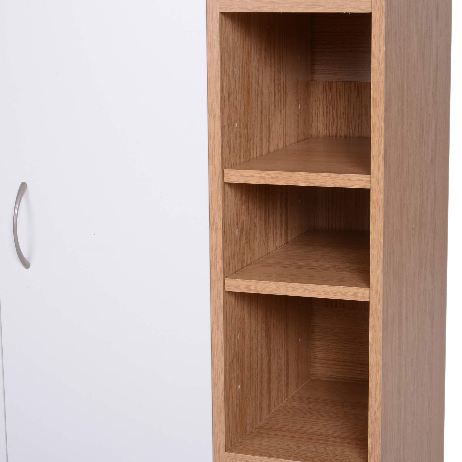 HOMCOM Armario Gabinete Consola Armario Bajo Mueble Organizador de Almacenaje Multiusos de Cocina Comedor Salón Baño con Puertas y Estantes Ajustables 80x32x91 cm