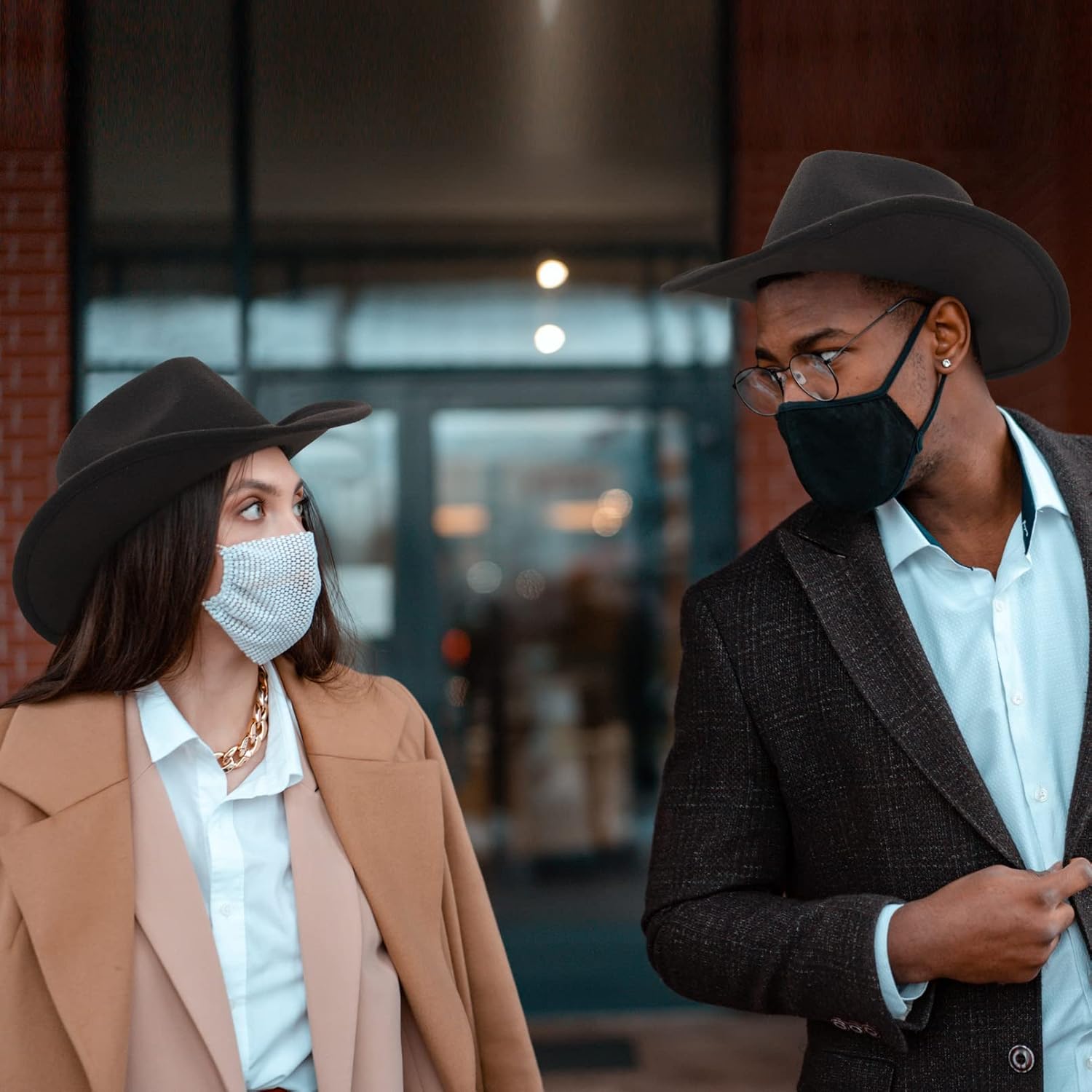 Wool Cowboy Cowgirl Hat for Men Women Classic Roll Up Brim Fedora Cowgirl Hat Western Cowboy Hat - Image 6