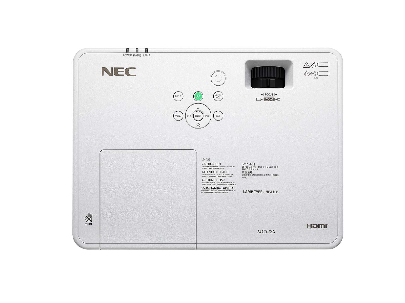 NEC MC332W vidéo-projecteur 3300 ANSI lumens 3LCD WXGA (1280x800) Projecteur de Bureau Blanc - Vidéo-projecteurs (3300 ANSI lumens, 3LCD, WXGA (1280x800), 16000:1, 16:10, 762-7620 mm (30-300"))