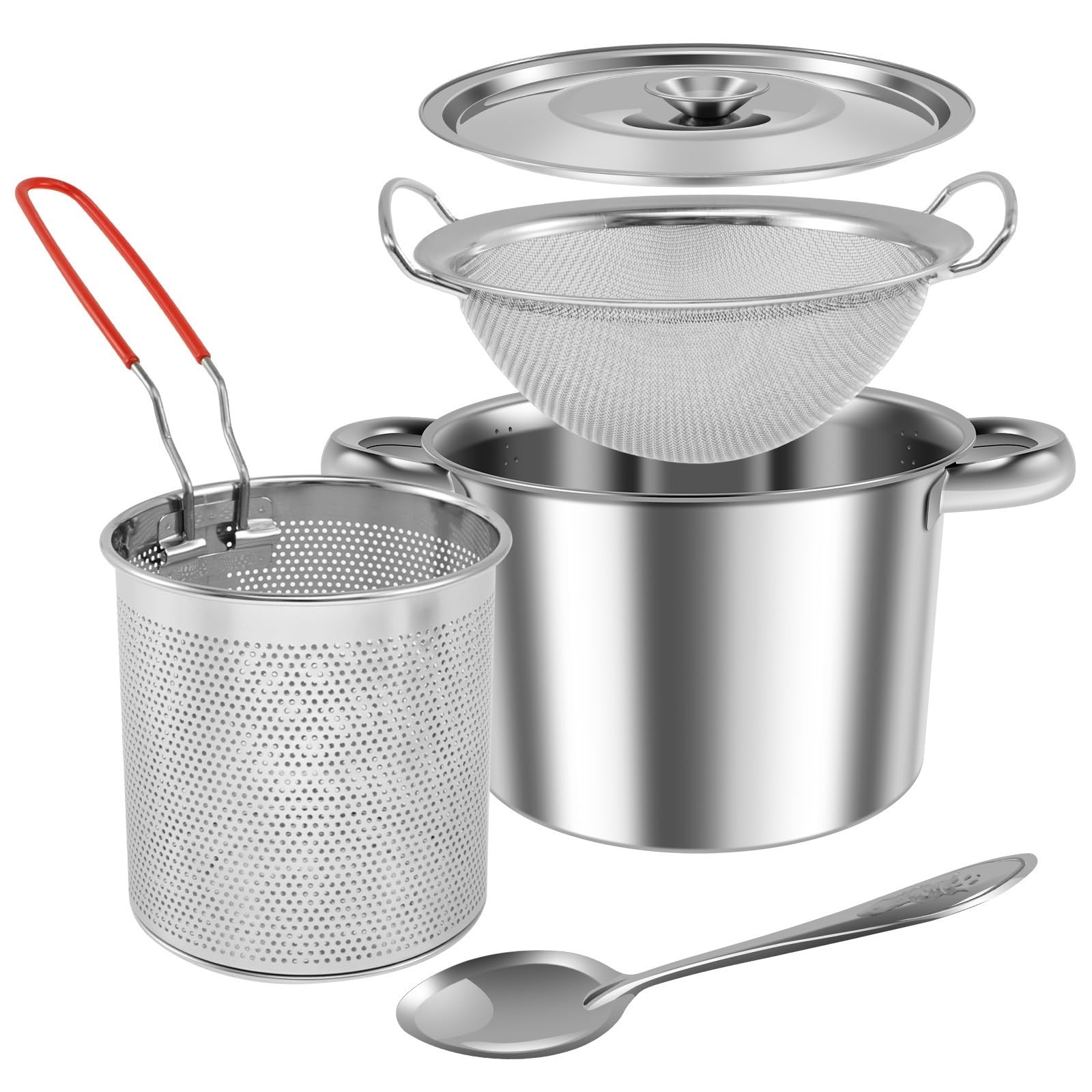 Pot De Filtre À Huile, Récipient Crépine En Acier Inoxydable Avec Friture Chauffage Rapide(Style2)