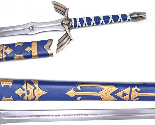 Miniatura 2 de Legend of Zelda Link Master - Espadas de metal real, espada rota con luz, juego de anime japonés para cosplay, réplica perfecta de varios estilos