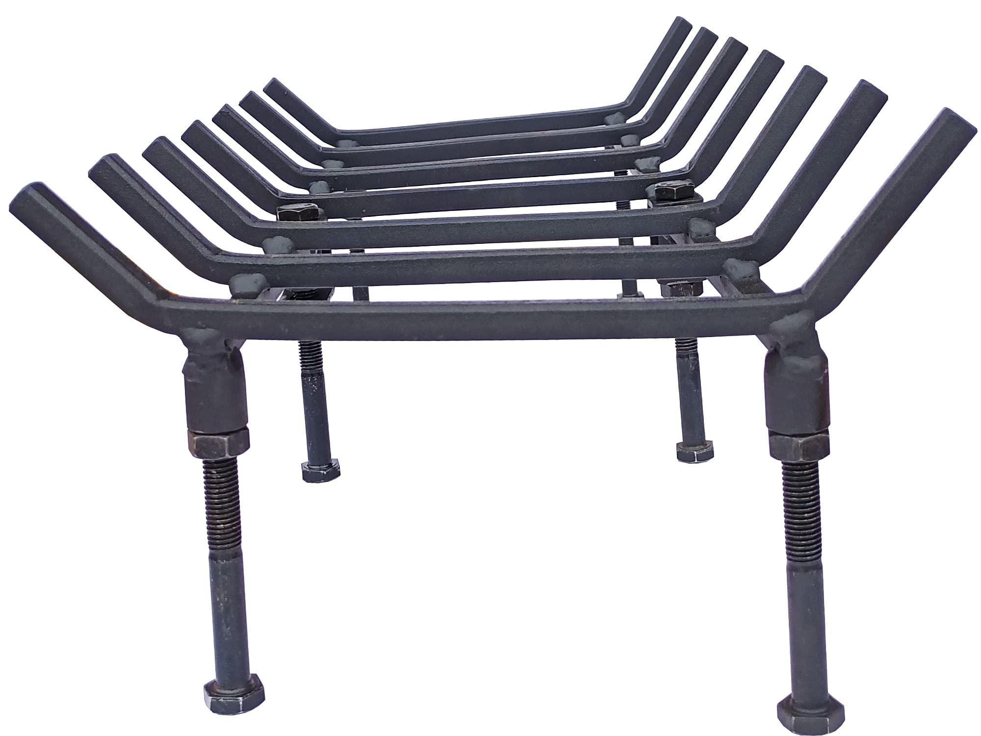 TAFIEDA - Griglia per caminetto, 61 cm, resistente, in acciaio massiccio, 6 piedini in acciaio massiccio, con supporto per camino, 7 bar, per camino, per camino, esterni e interni