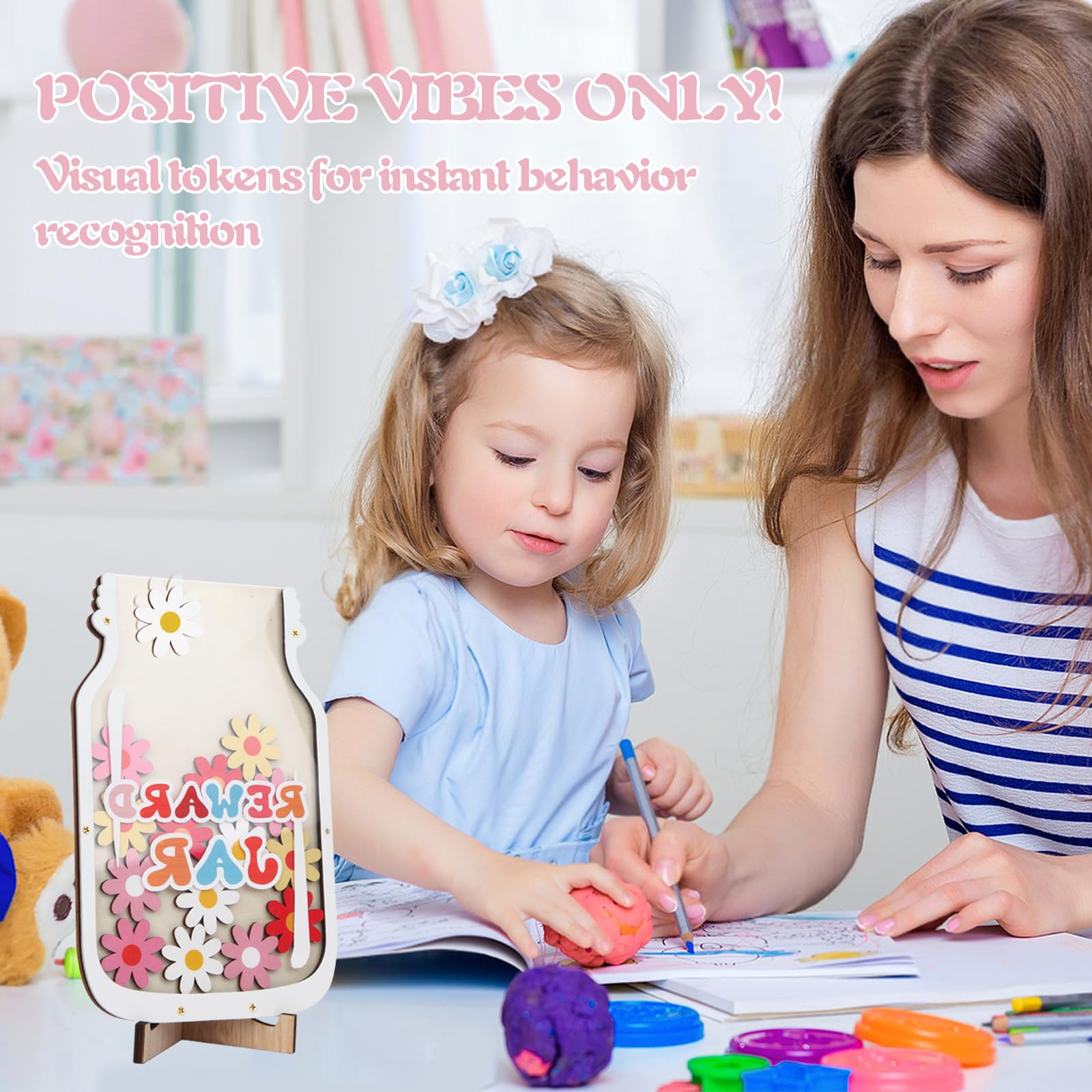 Kids Chore Chart Personalized Flower Reward Jar For Kids - Magnetic ...