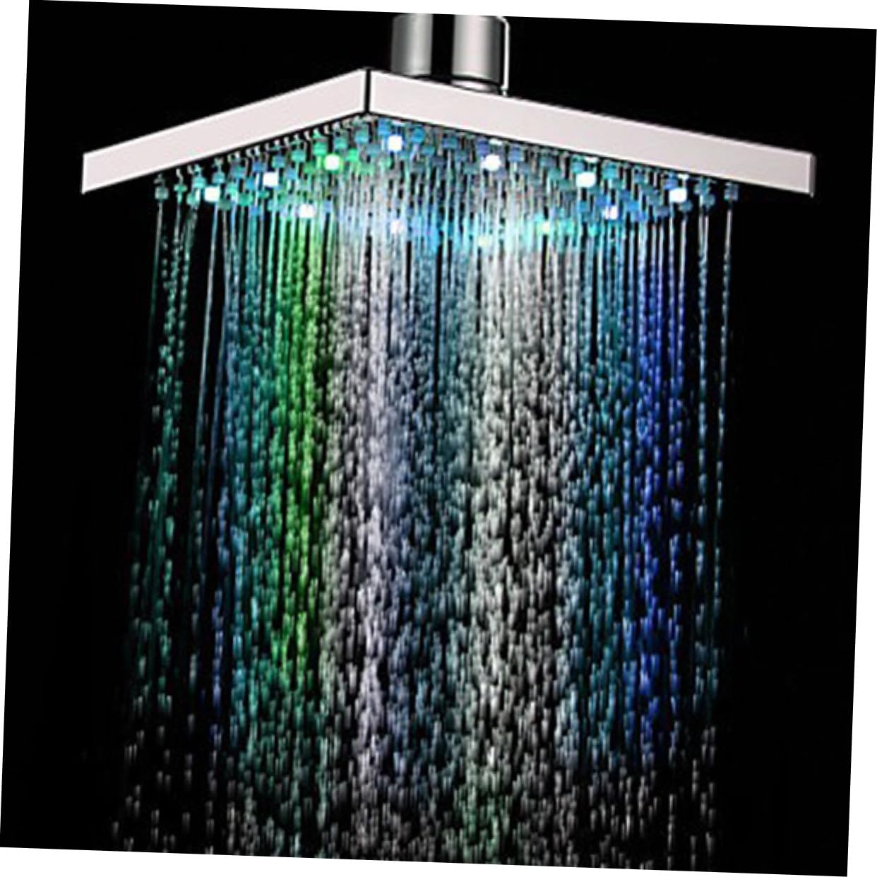 Cabezal de Ducha LED de 8 Pulgadas, Abs Duro, Conexión 20mm