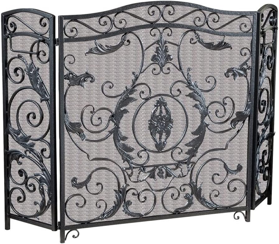 Fire Place Screen Fireplace Screen Spark Screen Wrought Iron Fireplace Cover Screen Metal Mesh Fireplace Screen Fire Protection Fireplace Accessories Decorative Fireplace Screen