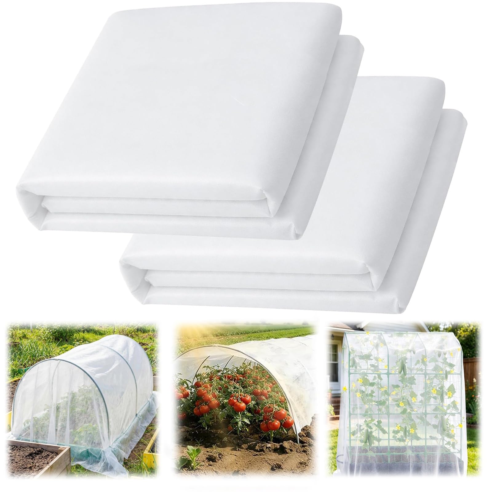Genérico Protección contra heladas para Plantas de jardín, 30 g/m², Tela anticongelante para Plantas, Tela no Tejida, protección contra heladas de Plantas de Invierno(2,3x16m)