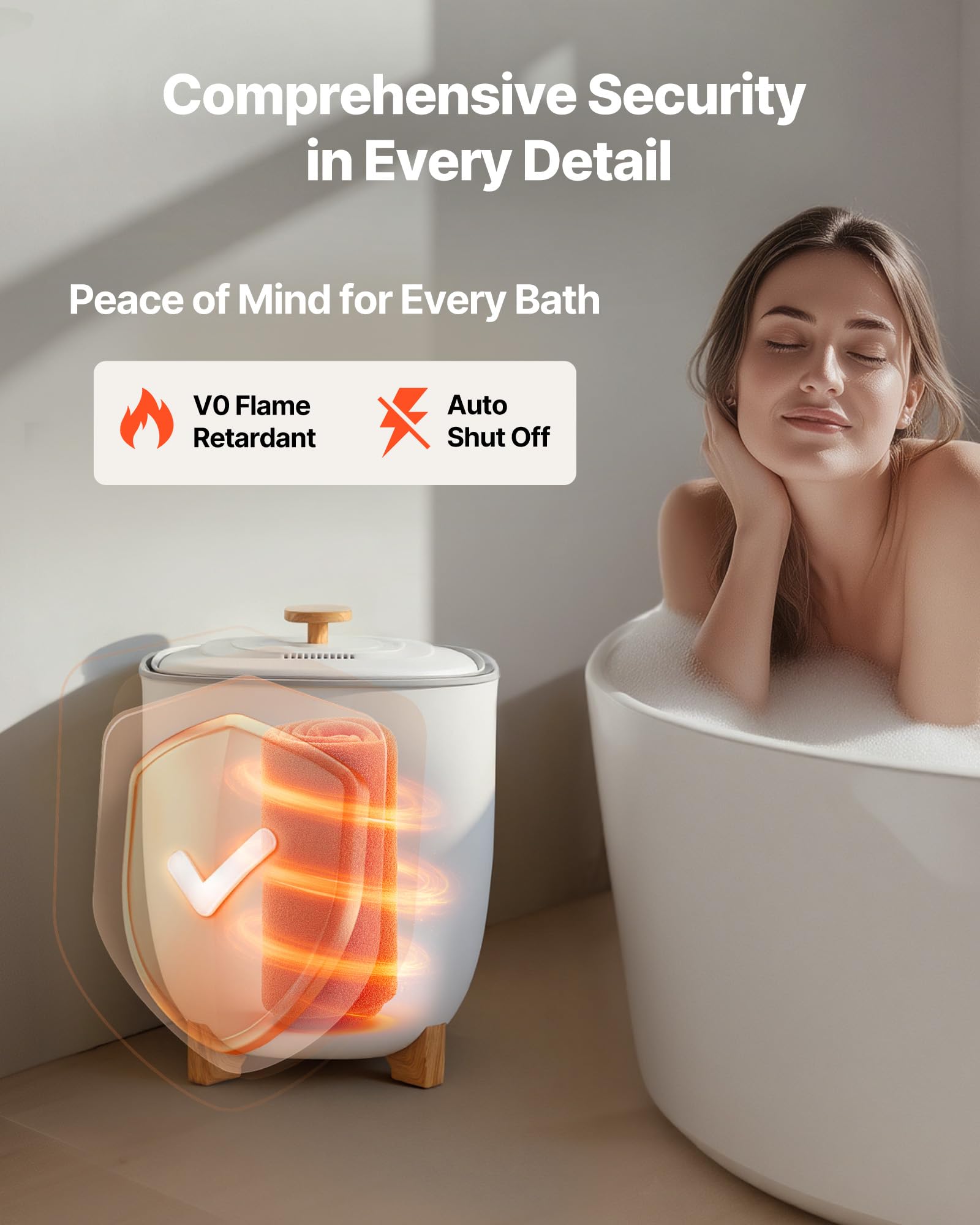 VEVOR 25 L Handtuchwärmer-Eimer, Handtuchwärmer mit LED-Bildschirm und Heizsäulen unten, intelligenter Handtuchwärmer mit einstellbarem Timer für Badezimmer, Bademantel, Decke und Pyjama