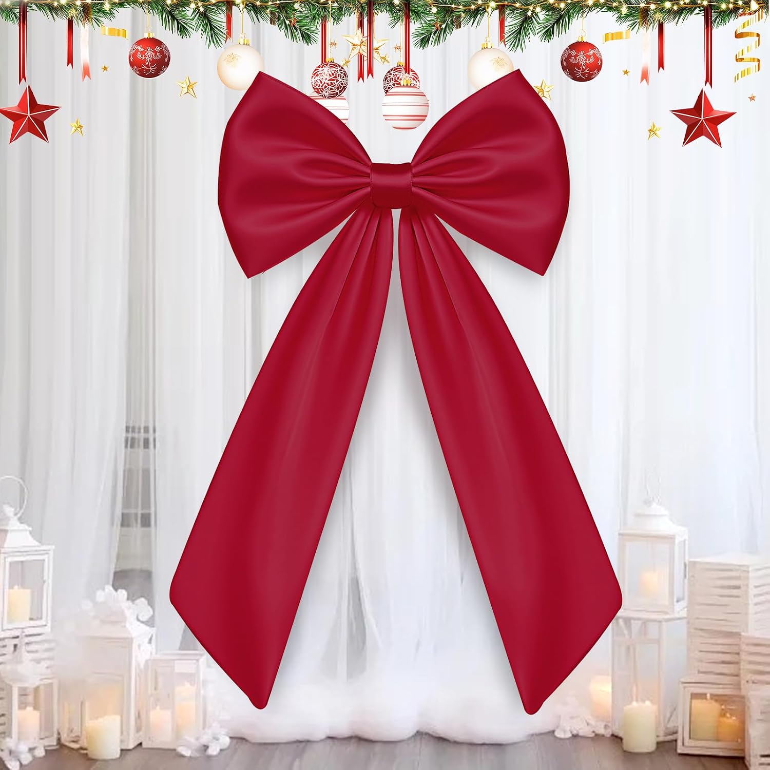 Pink Bow Decor Big Bow for Girls Coquette Room, Giant Ribbon Tie for Big Wall Decoration Backdrop Bridal Baby Shower Bachelorette Birthday Party Engagement Themed Party Decor (24 x 40 Inch)