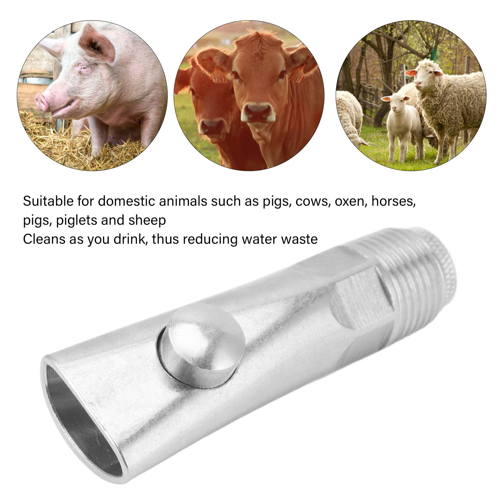 Abbeveratoio Automatico per Maiali Acciaio Inossidabile G1/2 2 Pezzi Capezzolo Acqua