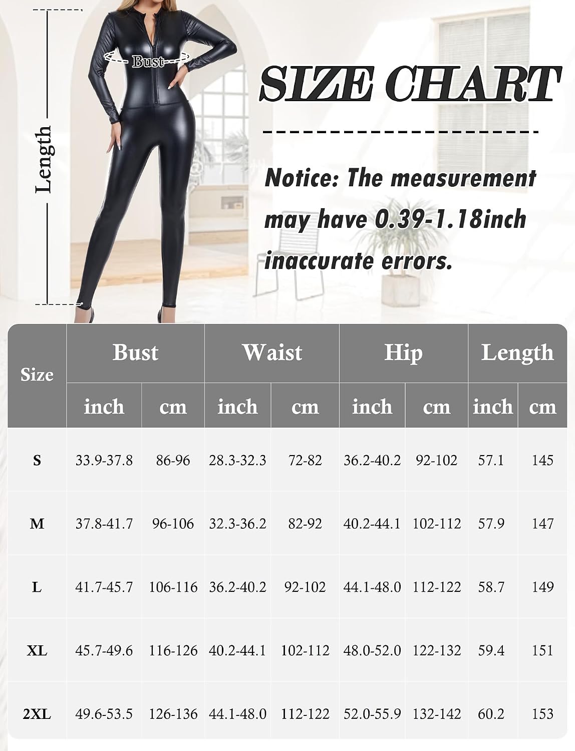 SEAUR Patent PU Leather Bodysuit Sexy Full Body Jumpsuit Unitard Clubwear