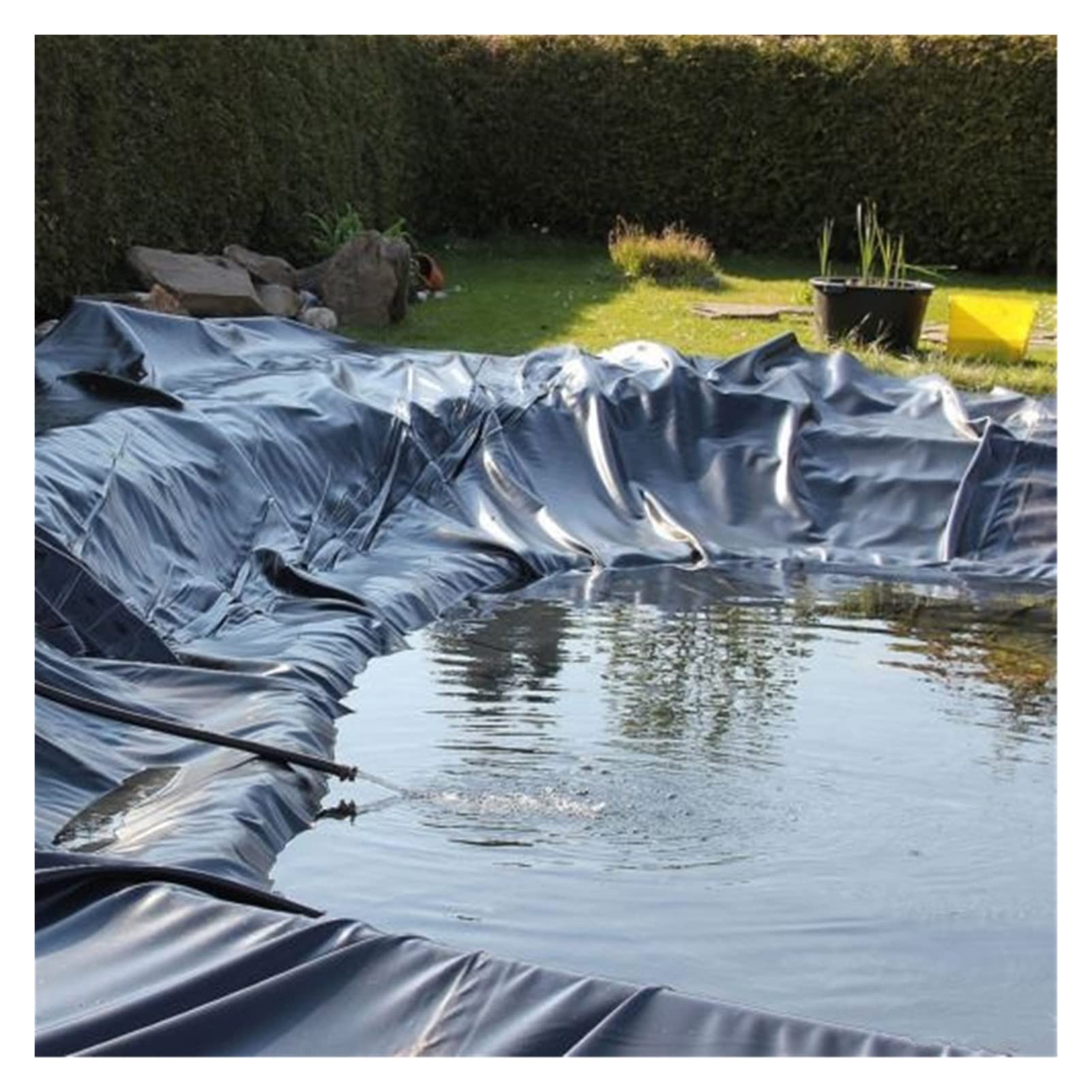 Bâche de bassin flexible 8 mm en HDPE renforcé pour réparer un aménagement paysager fissuré