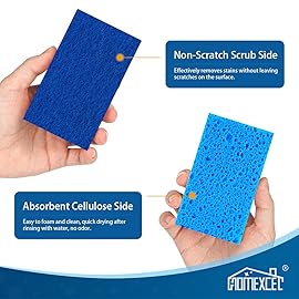 HOMEXCEL Sponges Kitchen 24pcs, Non-Scratch Sponges for Dishes, Scrub Cleaning Sponge Safe on Non-Stick Cookware, Dual Sided Dish Sponge for Kitchen, Household, Bathroom and More