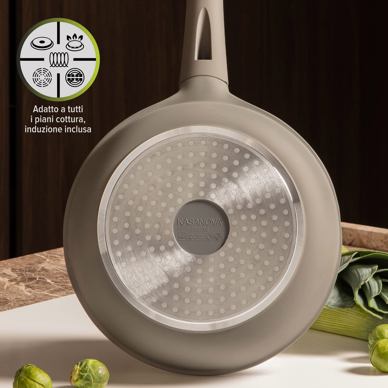 KASANOVA Patelnia z powłoką nieprzywierającą do indukcji i wszystkich rodzajów kuchenek - Linia Elegance 30 cm