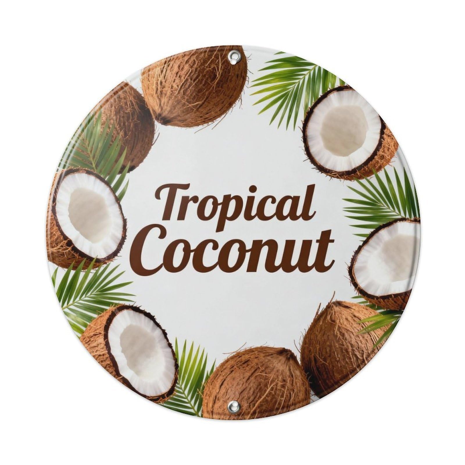 Tropical Coconut Metal Tin Sign Plaque