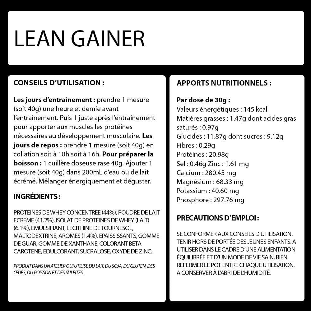 PACK PRISE DE MASSE - Kit Starter - Protéines, Pré-Workout, Acides Aminés - Lean Gainer + Born of Rage + BCAA 8.1.1 ZERO Vegan + Gourde 1L - Eric Favre
