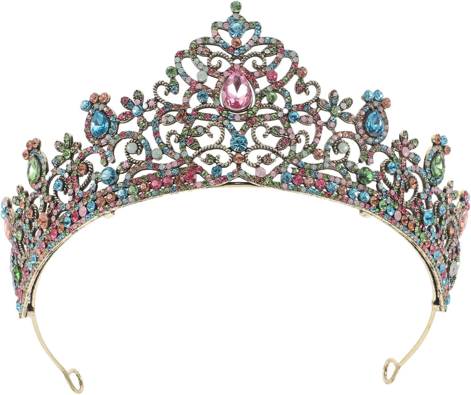 UPKOCH Bridal Tiara Crown Headpiece for Women Rhinestone Alloy Vintage Prom Hair Accessory Wedding Party Pageant Celebration