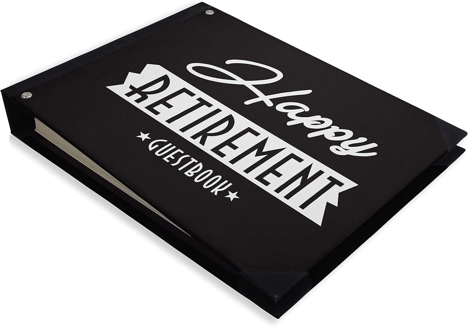 Darling Souvenir Grey Text Personalized Retirement Party Guest Keepsake Memory Book Hardbound Sign-in Book Registry Message Guestbook-9 x 12 Inches