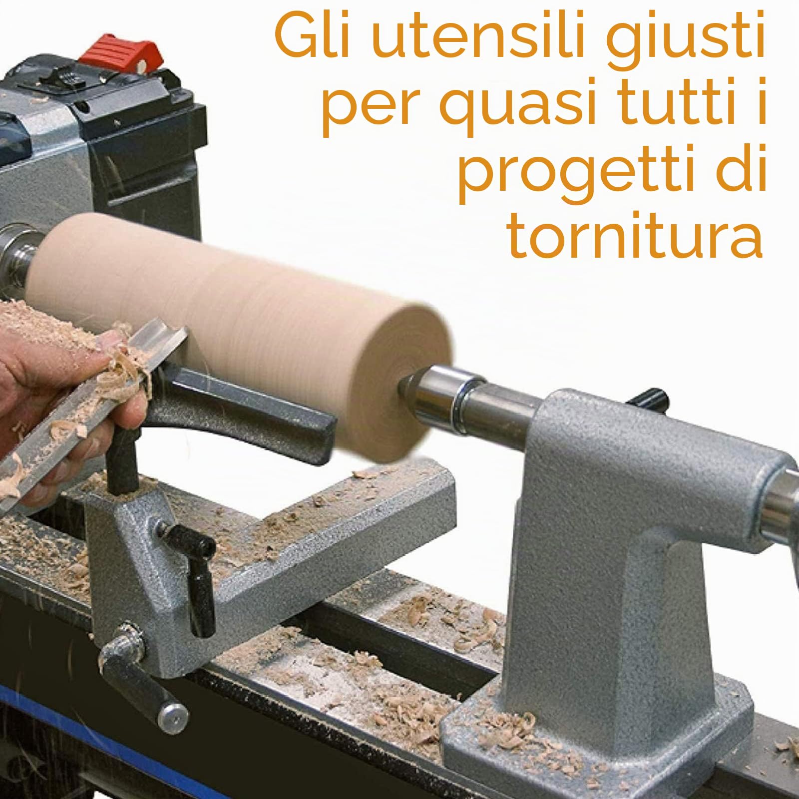 Set Di Scalpelli per Tornio per Legno da 8 Pezzi, Accessori per Tornitura Del Legno Utensili per Tornitura Del Legno, Manici in Legno Duro, Sgorbia in Acciaio Al Manganese